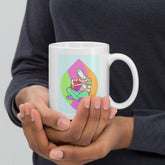 Man Playing Guitar Line Art White Glossy Mug - Beyond T-shirts